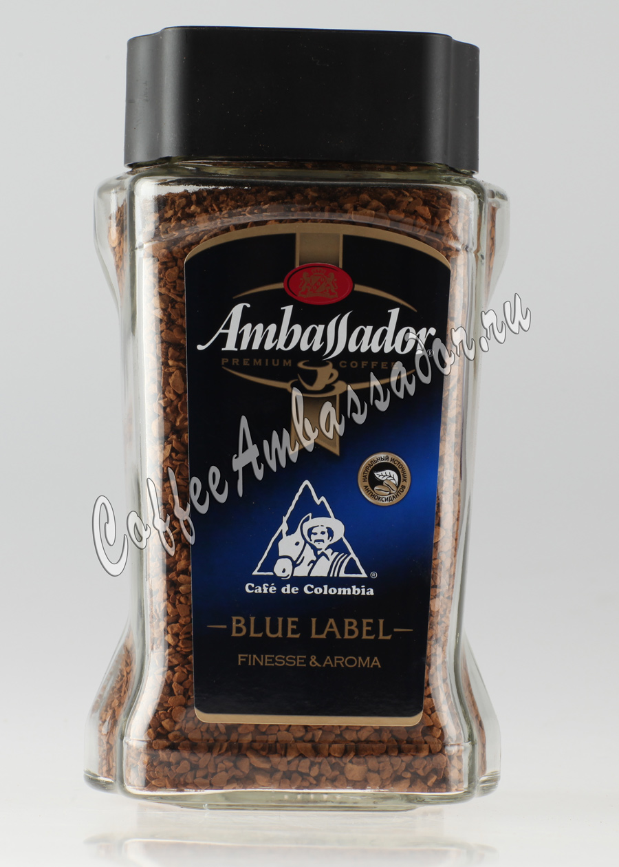 Кофе Ambassador (Амбассадор) Растворимый Blue Label 190 гр (ст.б.)
